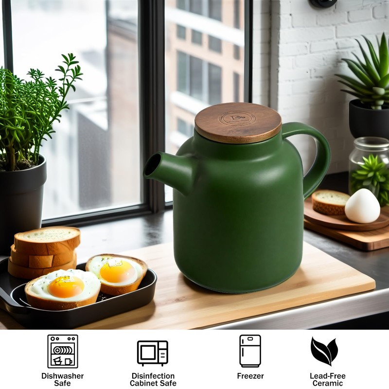 Yundu 1500ml / 50 oz Ceramic Teapot with Infuser &