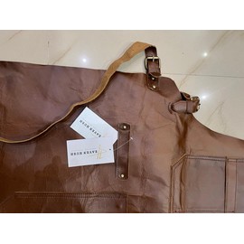 HEAVEN HUSH Professional Leather Work Apron with Tool Pockets Mechanics, Carpentery, Woodworker, Welder, Bartender Barista Workshop Aprons (Multi pocket,Brown)