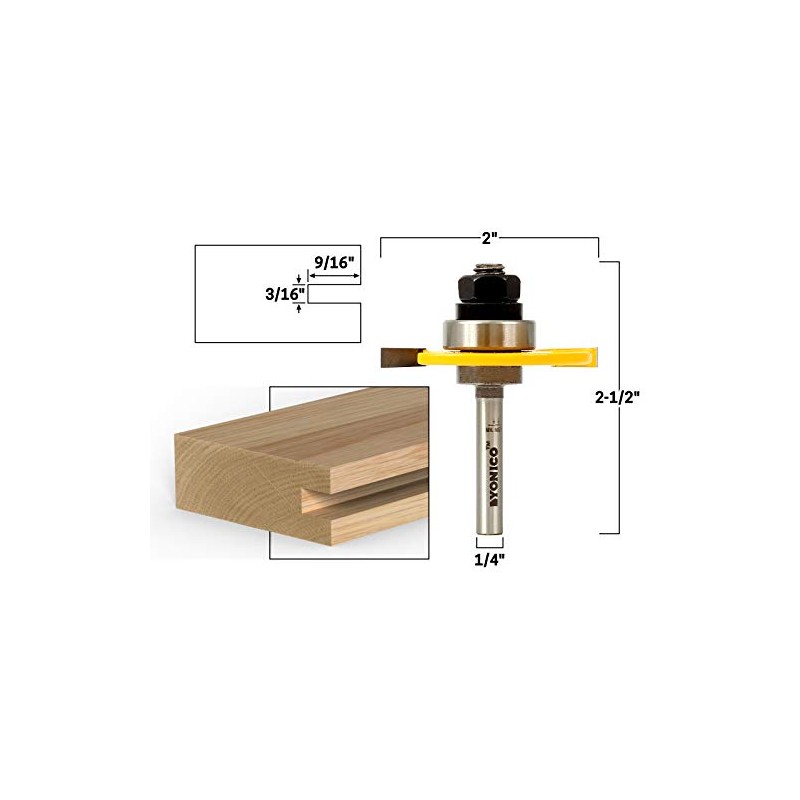 YONICO Router Bits Slotting Cutter 3/16-Inch 1/4-Inch Shank 12105q