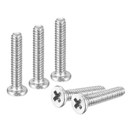sourcing map M1.6-0.35 x 8mm 20Pcs Flat Round Head Screws 304 Stainless Steel Phillips Drive Machine Screws Hardware Fastener for Furniture Connection