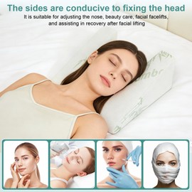 Vanesa Facelift/Rhinoplasty Recovery Pillow, Best Pillow for After Face Lift Surgery, Facial Surgery Memory Foam Support Back Sleeping Training Pillows, Post Hair Transplant Pillows with Bamboo Cover