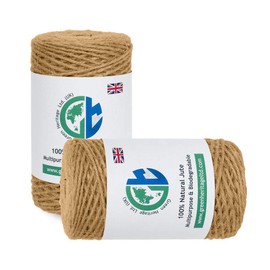GHL 656 Feet / 200 Mtrs 300 Grams 3 Ply Jute Twine Natural Garden Twine for Floristry, Gifts, DIY Arts & Crafts, Decoration and Recycling (656 Feet / 200 Mtrs)
