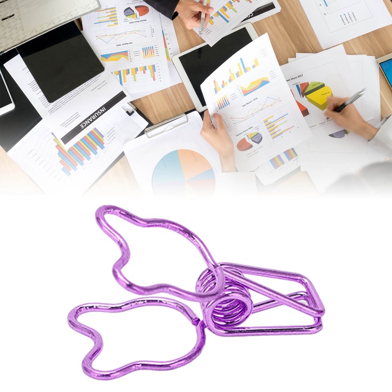100Pcs Binder Clips Hollow Cute Bear Shape Sturdy Metal Small