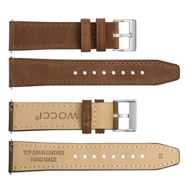 WOCCI Elite Watch Strap, Top Grain Leather, Quick Release, Strap Width 18 mm, 20 mm, 22 mm, Leather