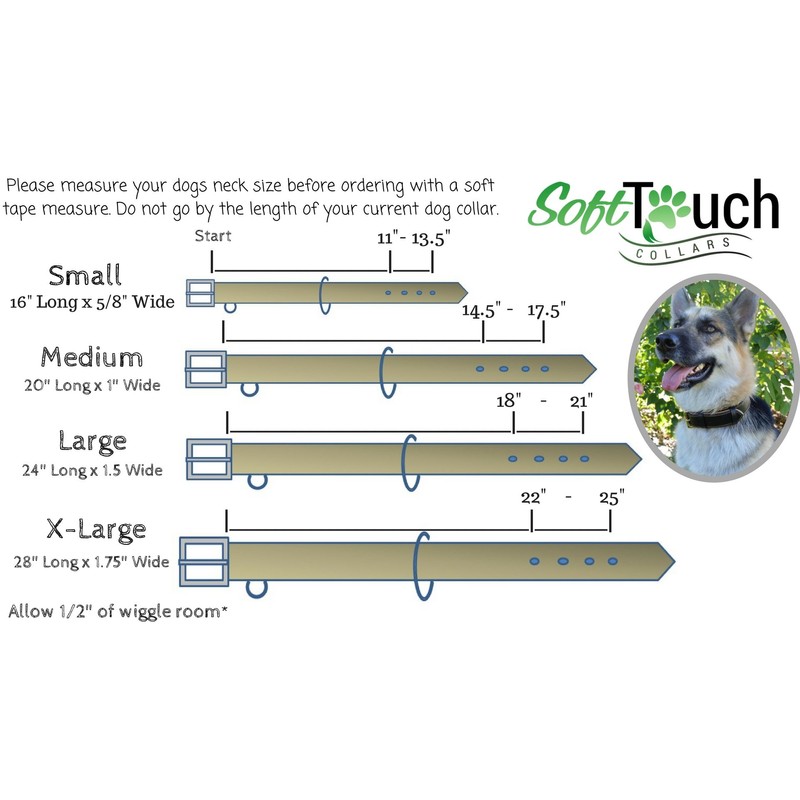 (Medium, Black) - Soft Touch Collars Luxury Real Leather Padded