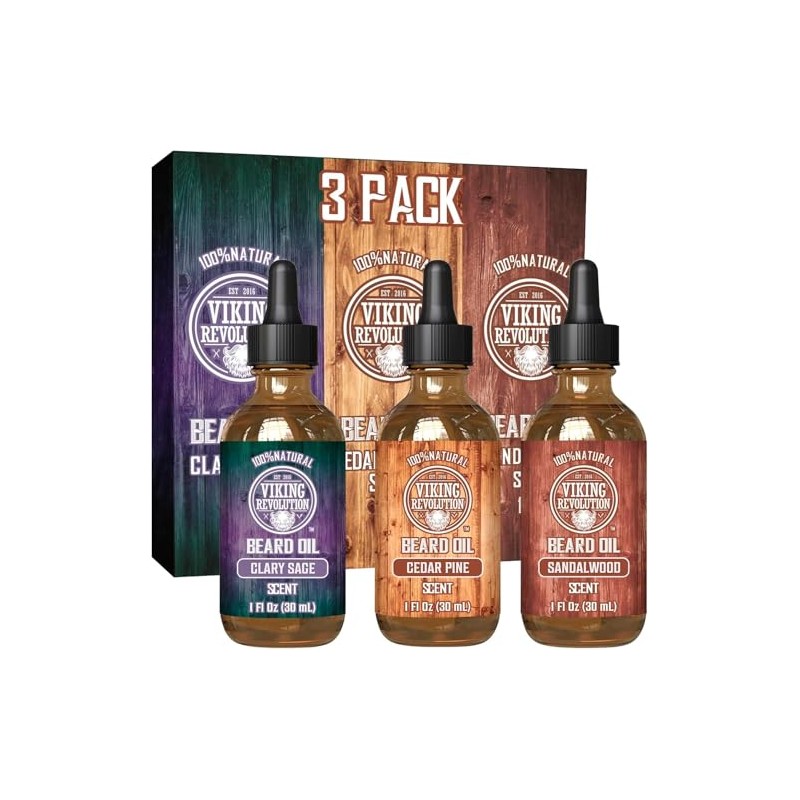 Viking Revolution - Aceite para Barba 3 Piezas - Sándalo,