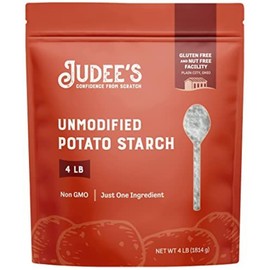 Judee’s Unmodified Potato Starch 4 lb - Just One Ingredient - Great for Breading, Thickening, Cooking, and Baking - 100% Non-GMO, Gluten-Free, and Nut-Free - Resistant to High Temperatures