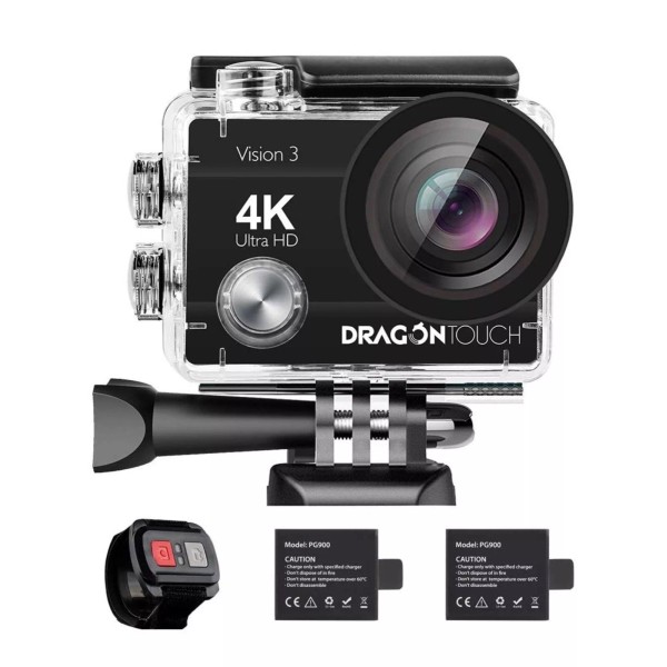 Dragon Touch 4K Action Camera 16MP Vision 3 Underwater Waterproof