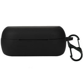 QWYJ for Skullcandy Grind Fuel Case Carcasa Protectora de Silicona, para Skullcandy Grind Fuel Funda con Mosquetón Llavero Anti-perdida (Negro)