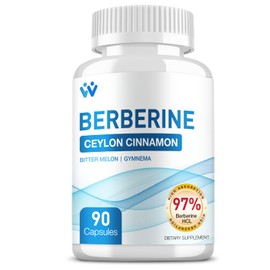 WACHRAY Berberine with Ceylon Cinnamon - Berberine Supplement 1500mg Berberine HCl 97% Purity with Bitter Melon Complex Supplements - Non-GMO Vegan - 90 Capsules