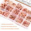 Copper Washer Assortment Set, HELIFOUNER 300 Pieces 12 Sizes Copper