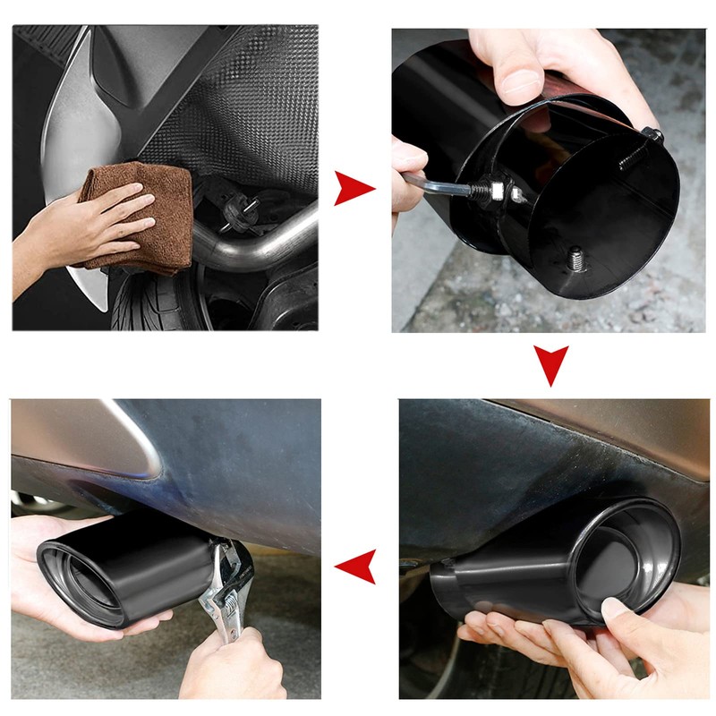 Dsycar Universal Stainless Steel Car Exhaust Tail Muffler Tip Pipe