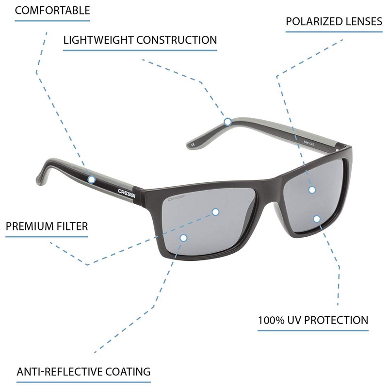 Cressi Rio Sports Sunglasses - Matt Black/Orange Lens, Uni