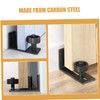 Gatuida 1set Adjustable Black Metal Barn Door Floor Guide Stopper