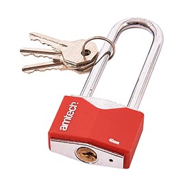 Amtech T0707 40mm Long Shackle Rhombic Chrome Plated Iron Padlock
