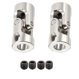 TOP-VIGOR Rotatable Universal Joint Shaft Coupling 6mm to 6mm Inner Dia, 2Pcs L23XD11mm Connectors Steering U Joint Couplers with Screws for RC Model