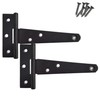 Keypak 2 Pack 150mm (6") T-Hinges Black Japanned, Metal Tee