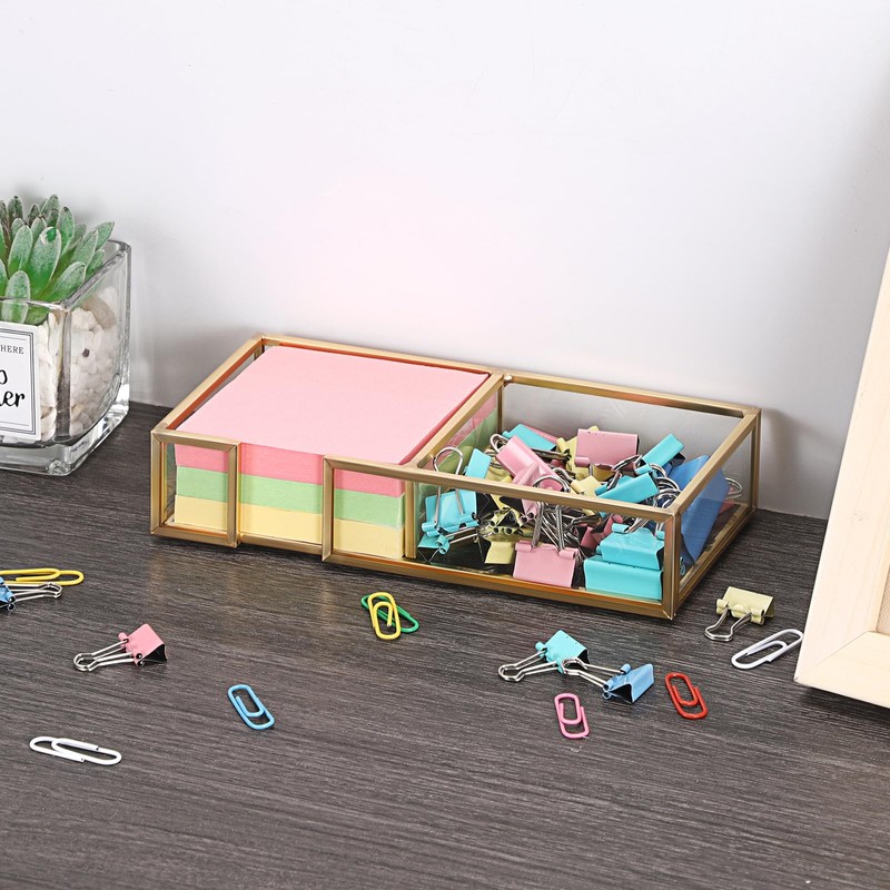 BTSKY Golden Glass 2 in 1 3x3 Inch Sticky Note
