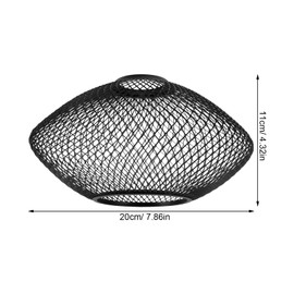 GANAZONO Metal Light Cage Vintage Round Lamp Guard for Pendant String Lights Industrial Chandelier Ceiling Fixture Lamp Shade Black