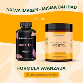 VitalBotanics - Myo-Inositol y D-Chiro-Inositol con 120 cápsulas de 500mg para 4 meses - Suplementos Alimenticios Multivitaminico - Libre de Gluten y Aditivos - Apto Dieta Keto