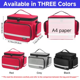 LEFOR·Z Medical Bag,First Aid Bag Empty,Home Health Nurse Bag with Detachable Divider,Medical Supplies Storage Tote for Nursing Student,Therapist,Doctors,Red