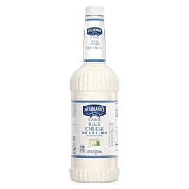 Hellmann's Classics Blue Cheese Salad Dressing Salad Bar Bottles Gluten Free, No Artificial Flavors or High Fructose Corn Syrup, Colors from Natural Sources, 32 oz, Pack of 6