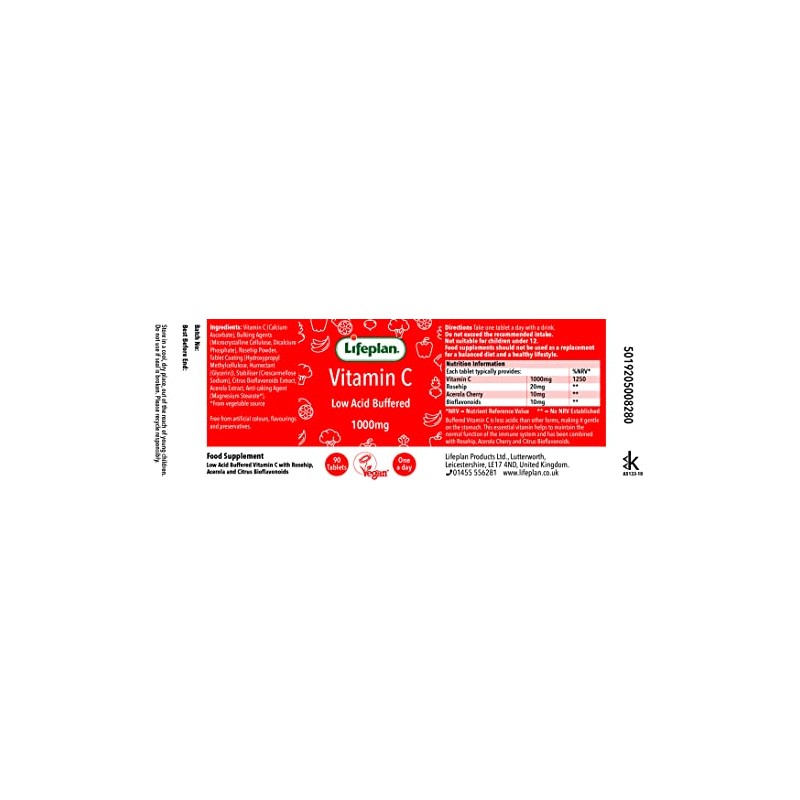 Lifeplan Vitamin C (Buffered) 1000mg 90 tablet X 2 (Pack