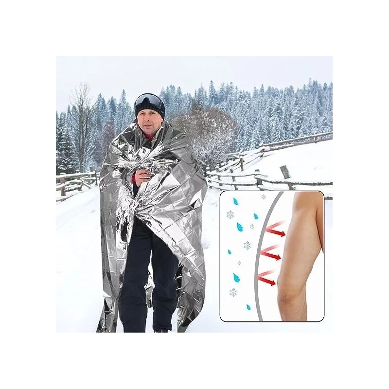 QIO CHUANG Emergency Mylar Thermal Blankets Survival Camping Blanket