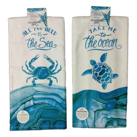 Kay Dee Designs Set of 2 SEA TURTLE & CRAB Ocean & Sea Terry Kitchen Towels by Kay Dee Designs