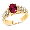 Gem Stone King 2.06 Cttw Oval 8X6MM Red Created Ruby