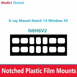 AmeriCan Goods Dental X-ray Plastic Film Mounts X-ray Mount Notch 14 Window #2, N8H6V2, 100/Bx