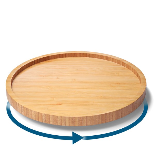 VERTORGAN Lazy Susan Organizer for Kitchen,Bamboo Turntable for Cabinet,Pantry,Vanity,Small（Natural）