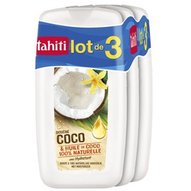 Tahiti Bottle of Coconut and Coconut Oil Shower Gel - Natural Moisture - 3 x 250ml