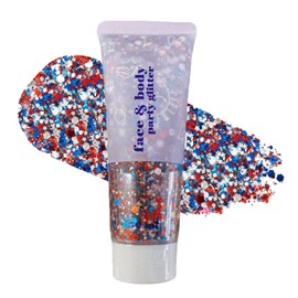 Body Face Hair Glitter Gel for Carnival,Glitter Face Paint Makeup for Kids Women,Holographic Sequins Chunky Glitter for Face Hair Nails,Singer Concert Festival Rave Accessories,50ml