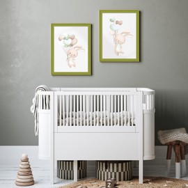 WANDStyle Children's Room Picture Frame for Children's Drawings 15 x 20 cm, Small Wooden Frame, Green, Grained, Made in Germany - H120