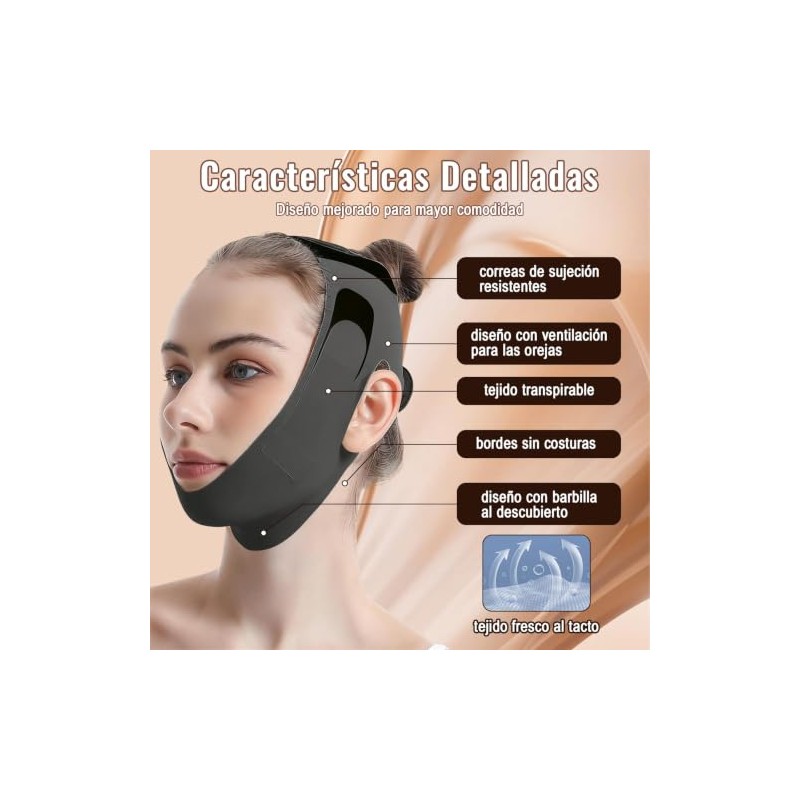 Yakiter 2Pcs Faja Papada Facial Lifting,Reutilizable Faja para Papada Mujer,para