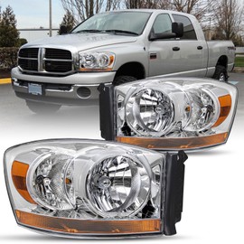 SOCKIR Headlight Assembly Compatible with 2006-2008 Dodge Ram 1500/2007-2009 Ram 2500 3500 Pickup Passenger and Driver Side