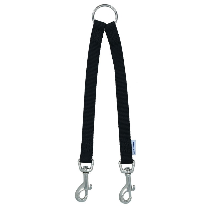 Nylon Coupler Double Lead Walk 2 Dogs Leash Adapter Twin