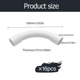CYIOU Pack of 16 Pipe Elbows M20 PVC Pipe Elbow 90 Degree Plug Elbow for Electric Pipe Rod Pipe Building Drainage Agricultural Irrigation DIY Projects