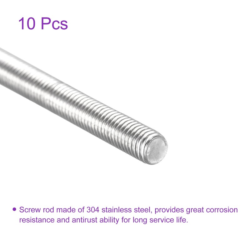 DMiotech 10pcs M5x120mm Full Thread Rod 304 Stainless Steel Right