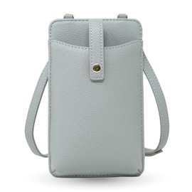 REOLF Smartphone Shoulder Smartphone Pouch Bag Women's Shoulder Bag Smartphone Pochette Large Mobile Pouch Mobile Shoulder Diagonal Vertical Simple (GRAY), gray