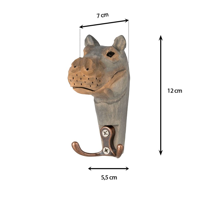 Wall Hooks Safari Family Animal Heads – Double Wooden Coat