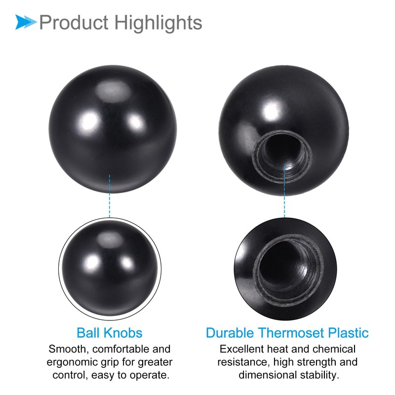CoCud Thermoset Ball Knob M6 Female Thread 20mm Diameter Plastic