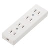 Ohm Electric 06-5389 Power Strip 4 Outlet Table Tap, White,