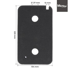 McFilter Foam Filter Compatible with Tumble Dryer Miele Heat Pump Dryer Base Filter 09499230 T8861WP T8964WP Fine Coarse Filter Mat 220 x 130 x 30 mm Foam Condenser Dryer