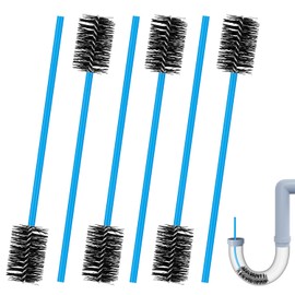 6pcs Condensate Flexible Drain Brush, Premium Nylon and PVC Condensate Drain Flexible Drain Brush with Soft Brush Head Easily Clean Dirt Keep Condensate Traps Clean