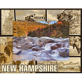 SMS Gifts New Hampshire Laser Engraved Wood Picture Frame Landscape (4 x 6)