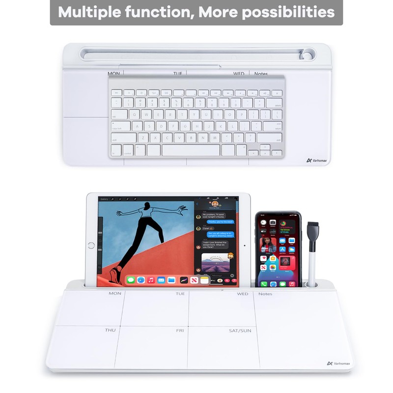 Varhomax Glass Weekly Dry Erase Desk White Board, Desktop to