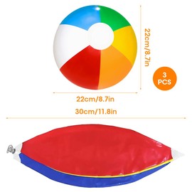 YANGUN Pack of 3 Inflatable Water Balls, Inflatable Beach Ball, Beach Ball in Rainbow Colours, Small Water Ball, Beach Ball, for Summer, Outdoor, Pool, Play, Party Decorations