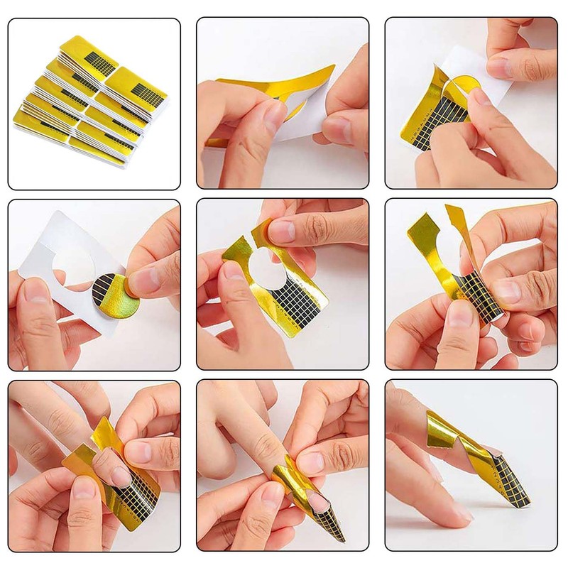 HUIKKJP 200Pcs Nail Foam Paper Tray Accessories Nail Extension Paper